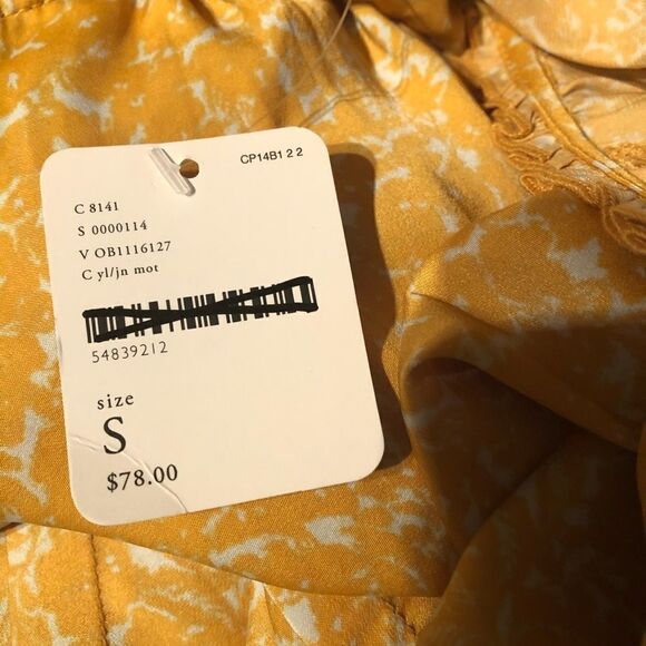 NWT Free People All Tucks Bodysuit size S yellow - Picture 6 of 8